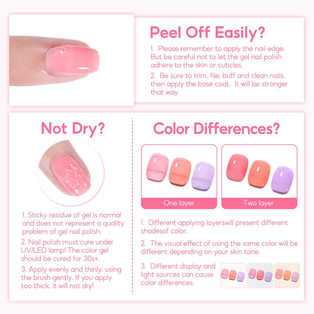 COSCELIA Jelly Gel Nail Polish 22 Colors with 3PCS Base Top Coat Translucent Pastel Nude Pink Green U V Gel Polish Soak Off Nail Gel Kit for Salon Home Nail Art