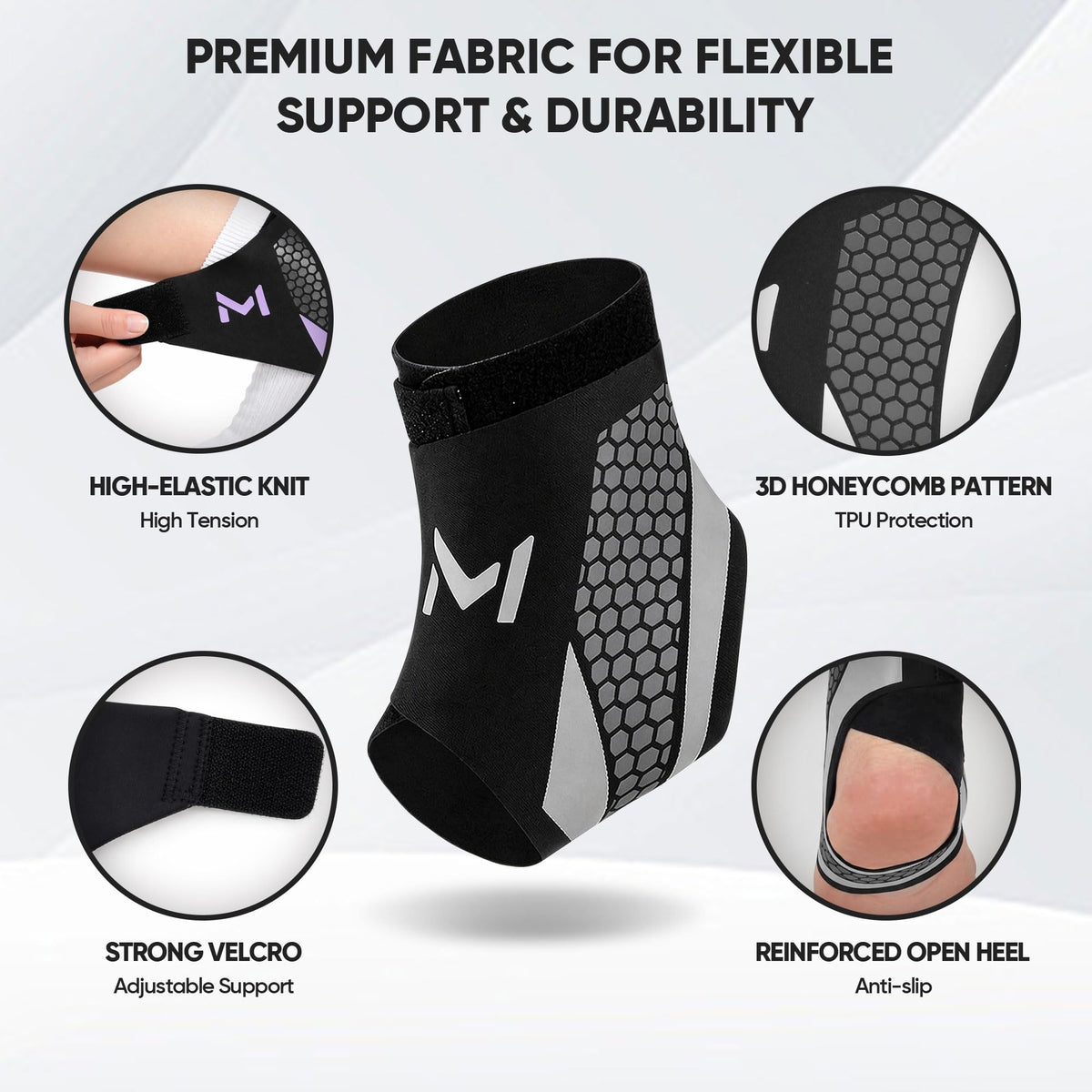 Qiknuny 2 Pack Ankle Brace Compression Support for Men Women, Adjustable Lace-Up Ankle Stabilizer with Straps, Breathable Support for Running, Basketball, Gym, Sprained Ankle & Daily Use, Purple