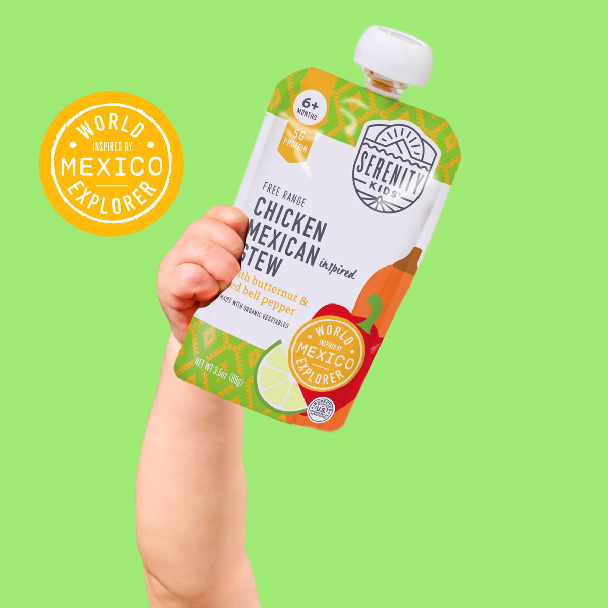 Serenity Kids World Explorers Organic Baby Food Pouches, 3.5 Oz, 18 Pack
