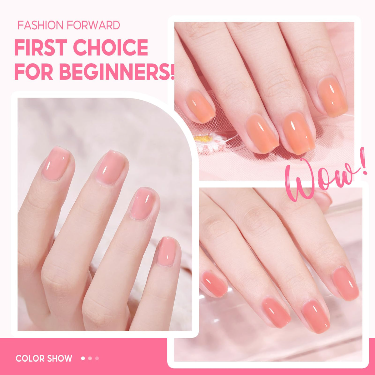COSCELIA Jelly Gel Nail Polish 22 Colors with 3PCS Base Top Coat Translucent Pastel Nude Pink Green U V Gel Polish Soak Off Nail Gel Kit for Salon Home Nail Art