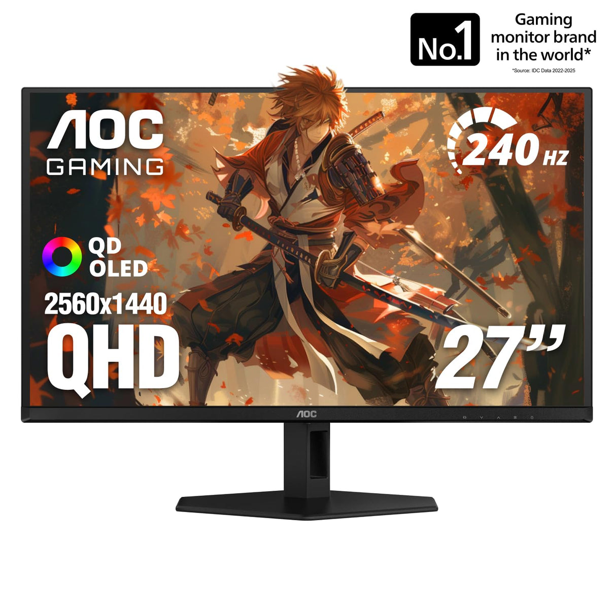 AOC 27" Gaming Monitor QHD 240Hz QD OLED NVIDIA G-SYNC Compatible Q27GAZD