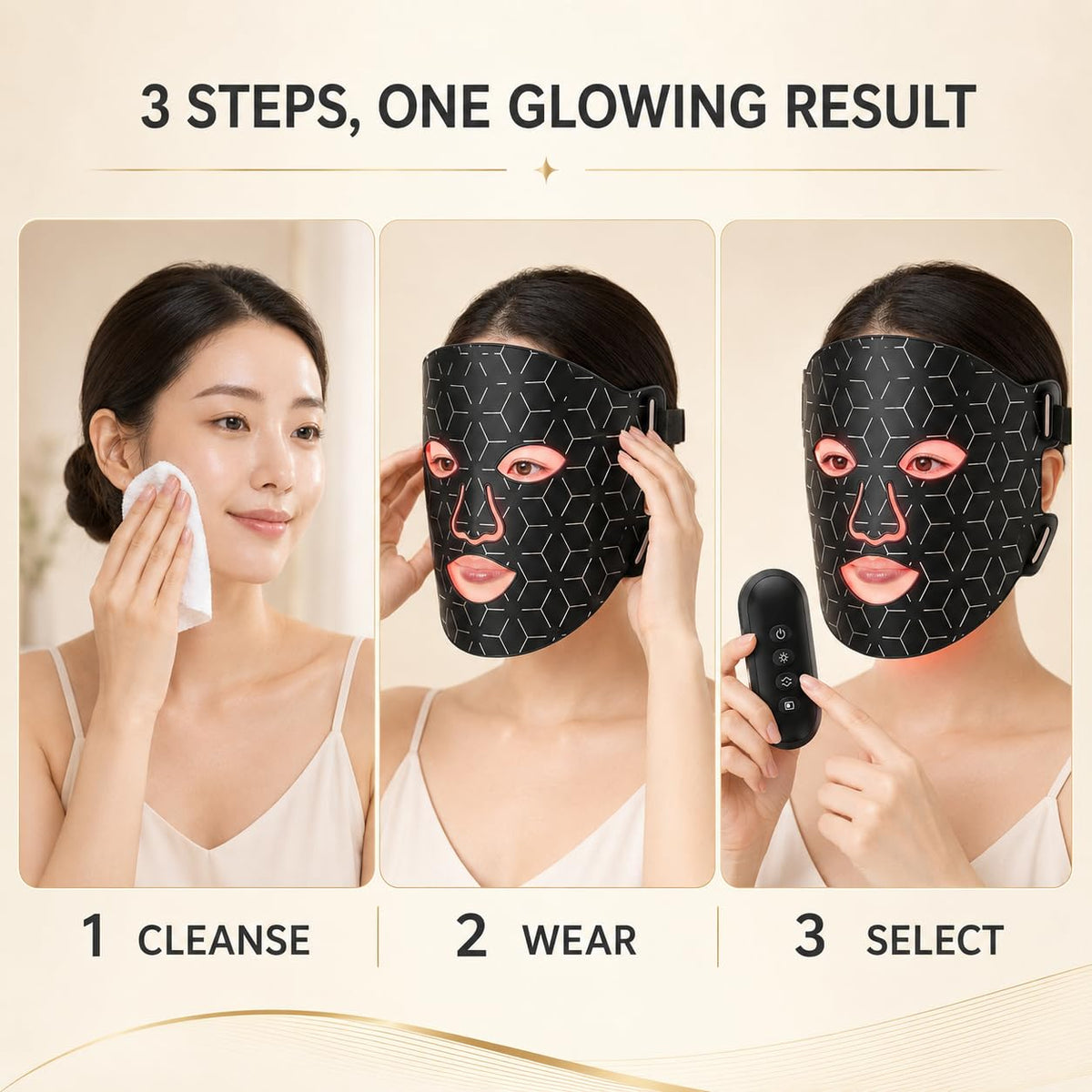 shalaker Red Light Therapy Face Mask, 7 Colors LED with 850NM NIR, Photon Skin Rejuvenation, Bendable and Portable, 240 LEDs