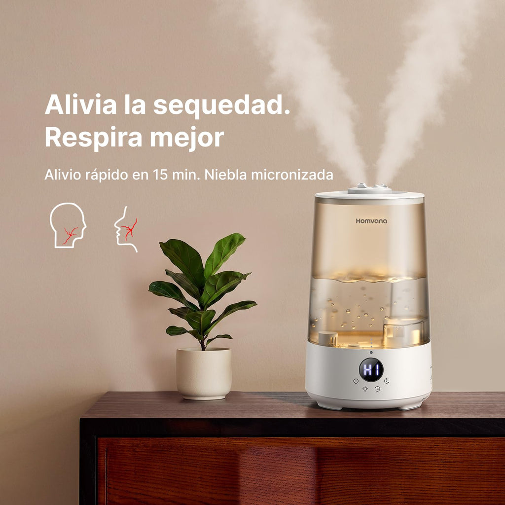 Homvana Top-Fill Humidificador Bebes Mocosy Tos, Cool Mist(3.6L,Gris)