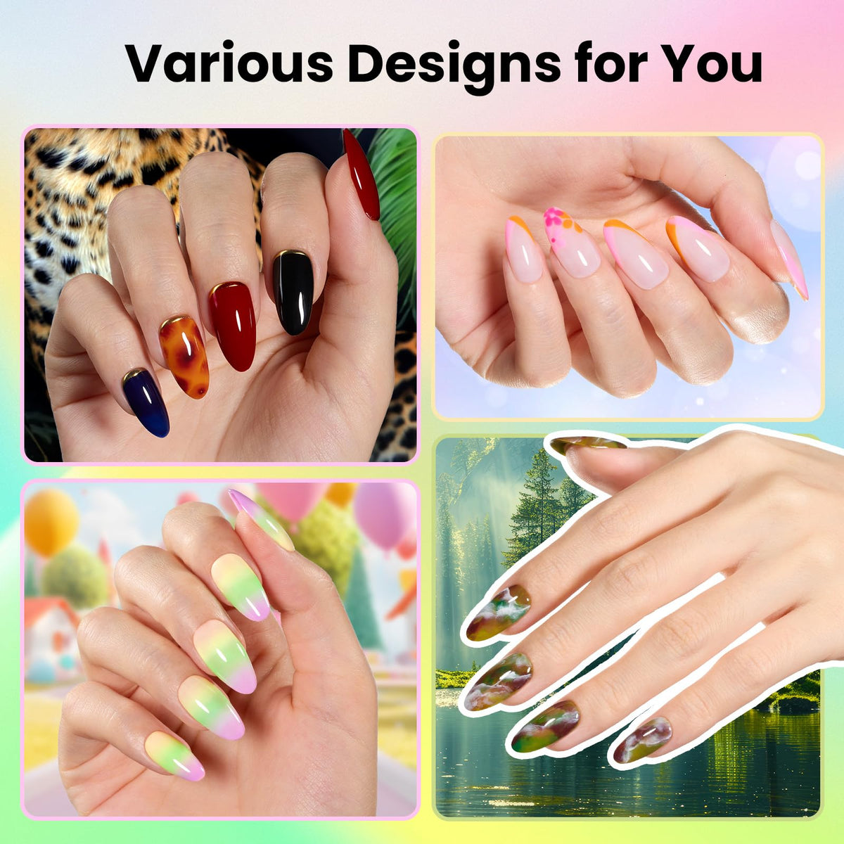 Beetles Gel Nail Polish Kit with U V Light - 80Pcs 55 Colors Gel Nail Kit