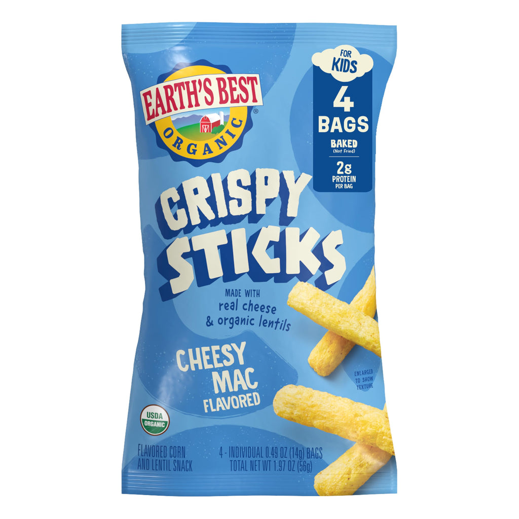 Earth's Best Crispy Sticks Cheesy Mac Multipack, 1.97 Oz (Pack of 4)