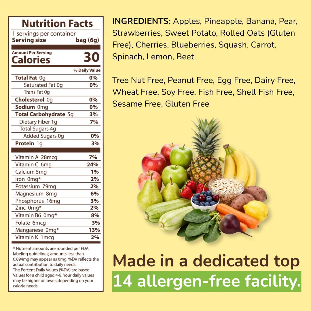 Hapinest Smoothie Crisps Healthy Snacks for Kids, 3 Flavors, 12ct