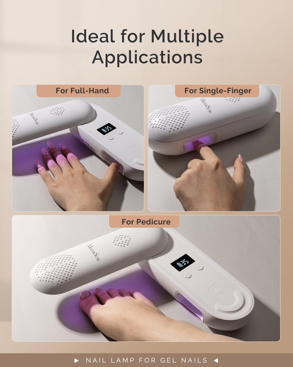MelodySusie Compact Cordless UV LED Nail Lamp P-PLUS20F for UV Protection