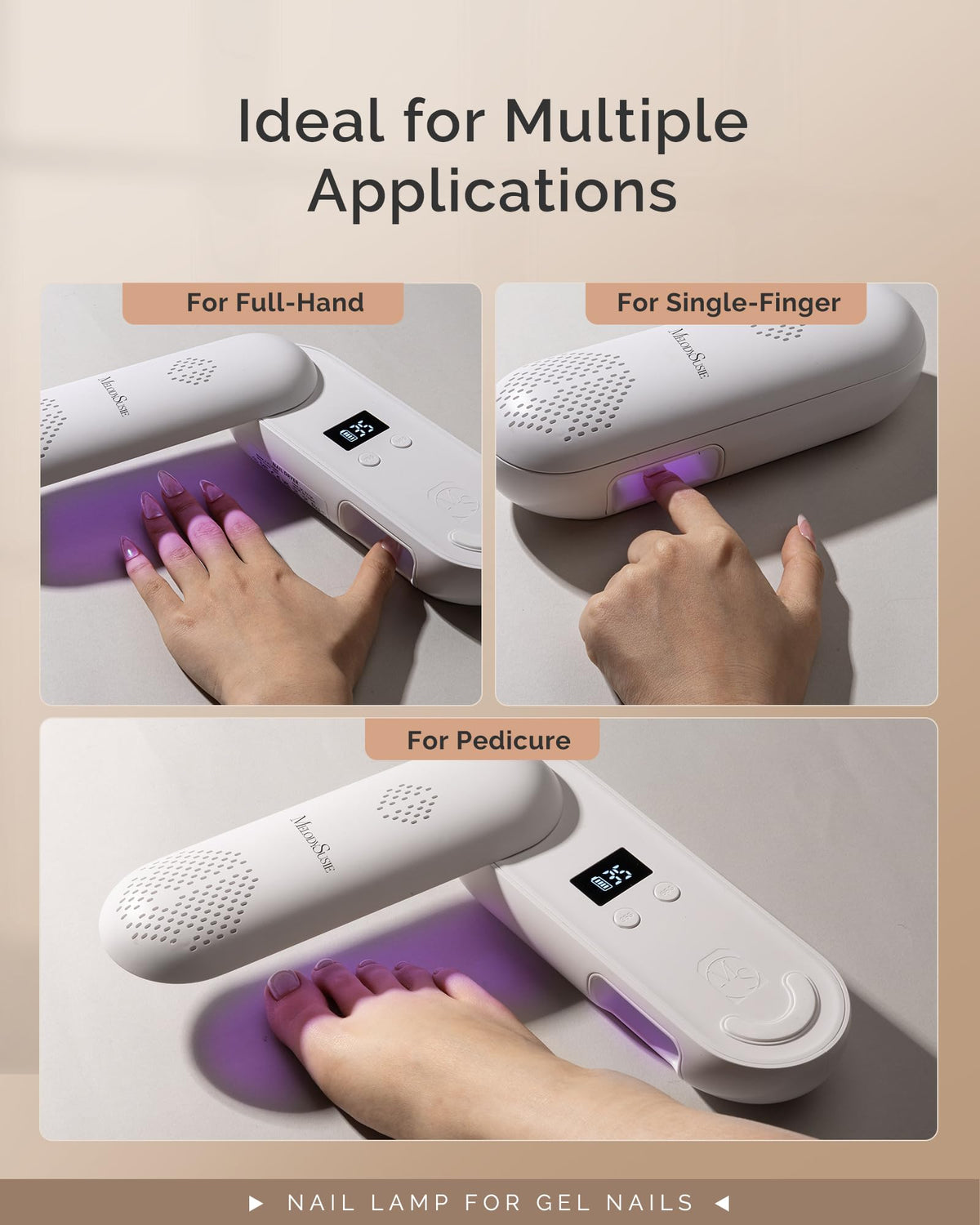 MelodySusie Compact Cordless UV LED Nail Lamp P-PLUS20F for UV Protection