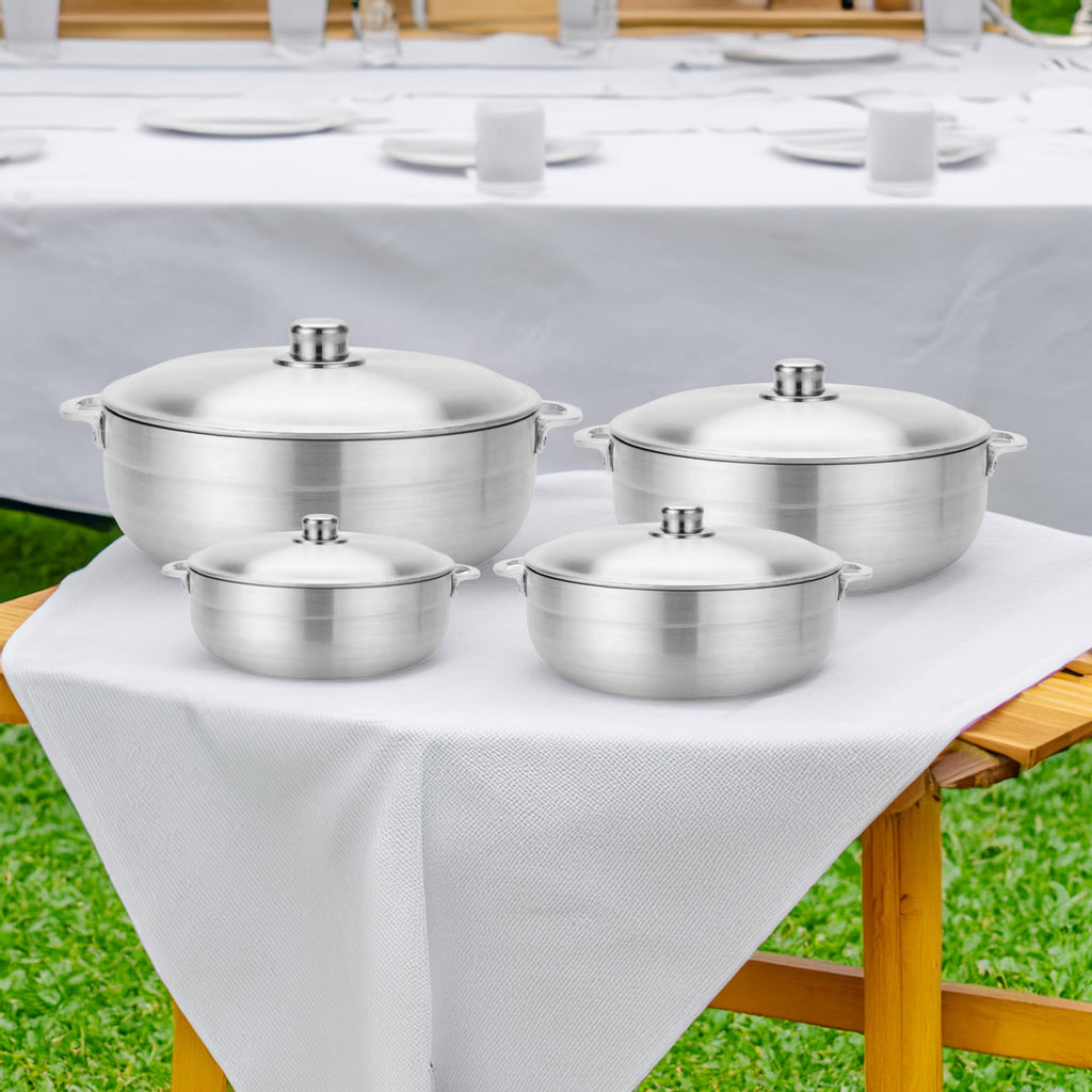 Alpine Cuisine 8-Piece Nonstick Aluminum Caldero Cookware Set with Lids | Includes 2 Qt, 3.5 Qt, 7 Qt, 13 Qt Pots | Ideal for Stews, Soups, & Rice