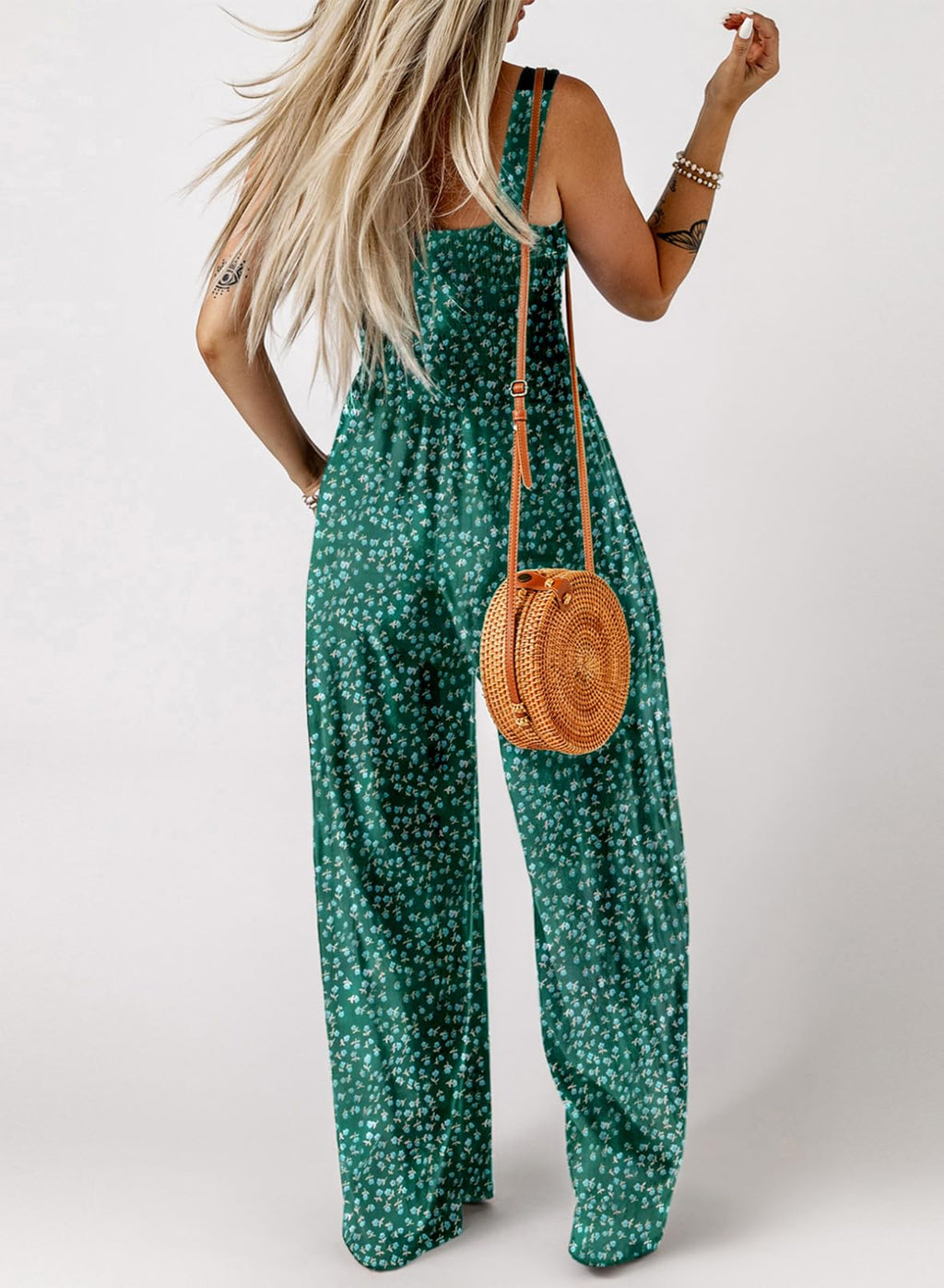 Dokotoo Jumpsuits for Women Overalls Wide Leg One Piece Rompers Green XXL