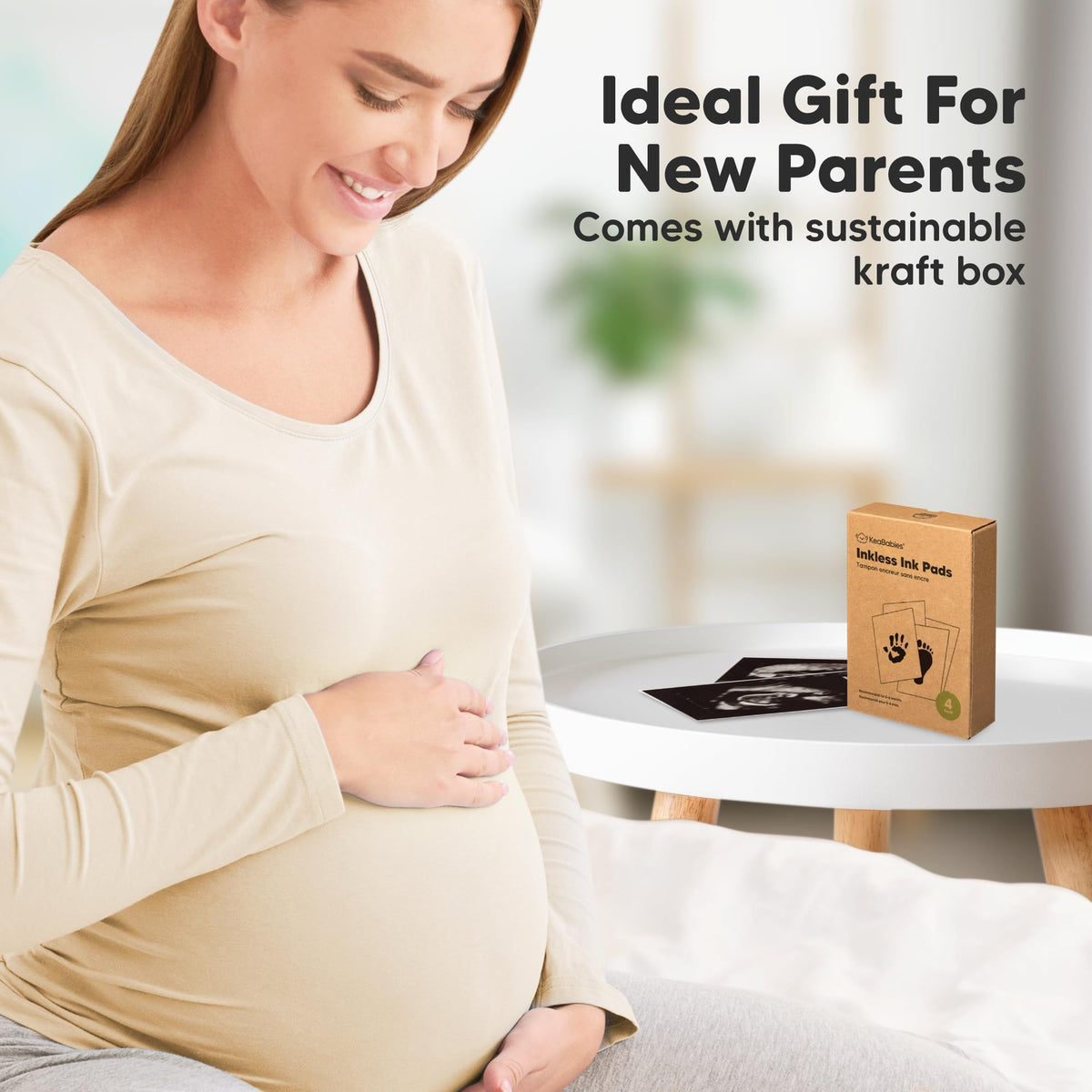 4pk Inkless Baby Hand and Footprint Kit, Mess Free Ink Pads (Jet Black, R)
