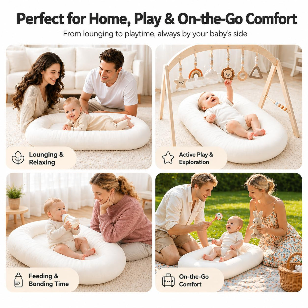 Mapotf Baby Lounger for Newborns 0-24 Months - Baby Essentials