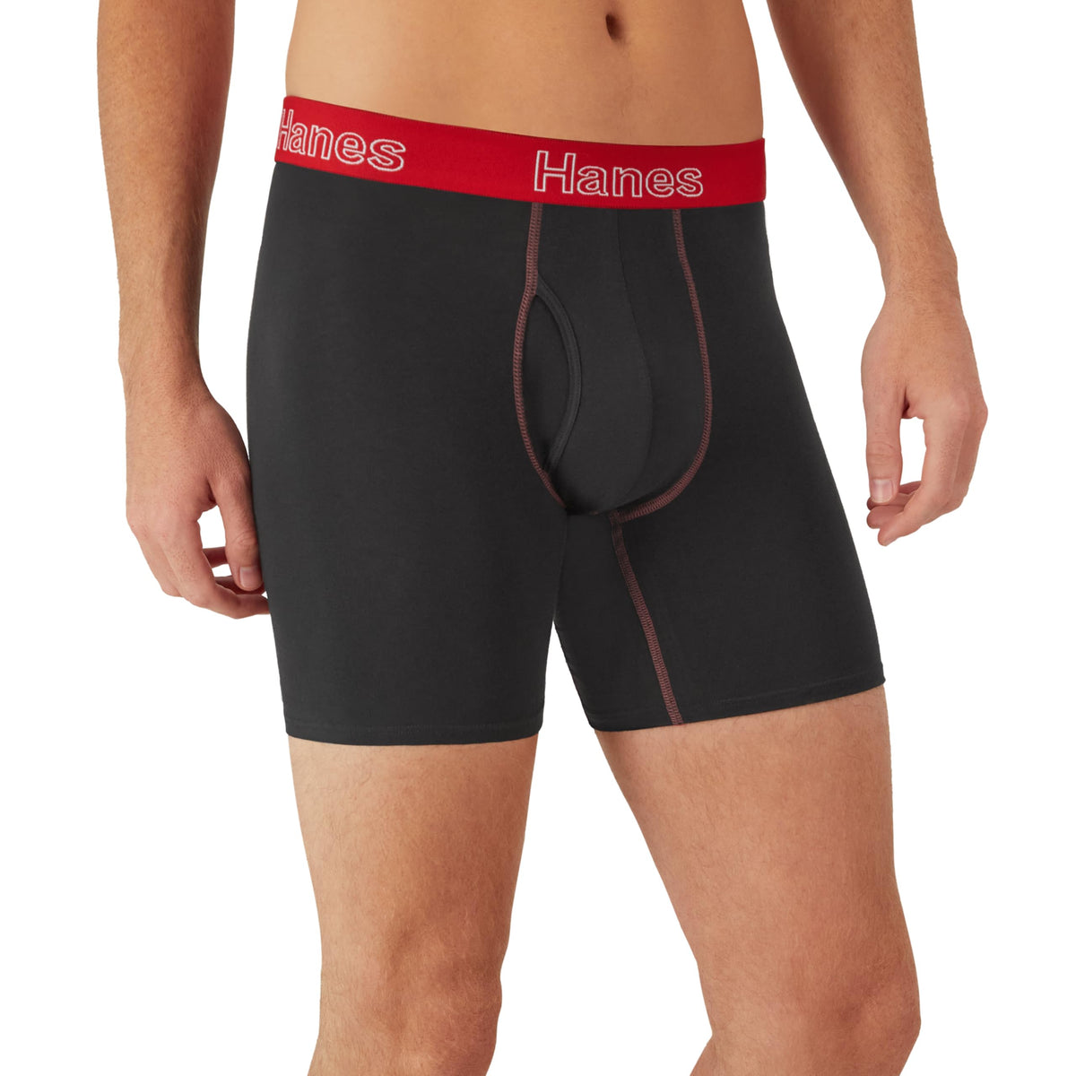 Hanes Men's Underwear Boxer Briefs Pack, Moisture-Wicking Underwear, Stretch-Cotton Boxer Briefs, 6-Pack