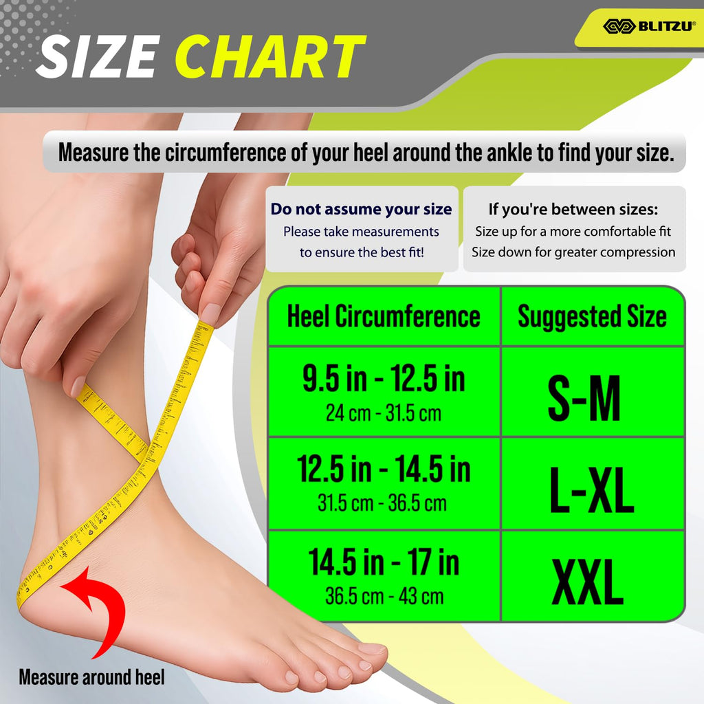 BLITZU Compression Socks for Plantar Fasciitis, Foot, Arch & Ankle Support