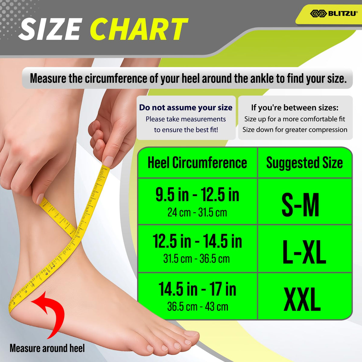 BLITZU Compression Socks for Plantar Fasciitis, Foot, Arch & Ankle Support