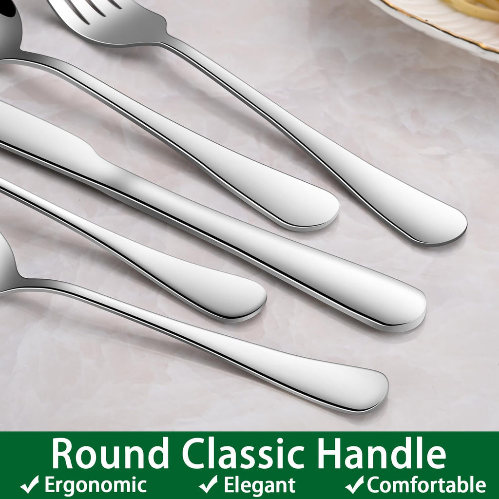 49 Pieces Silverware Sets With Organizer And Steak Knives, Stainless Steel Flatware Sets Service For 8 Person, Tableware Cutlery Sets, Includes Knife Spoon and Forks Sets