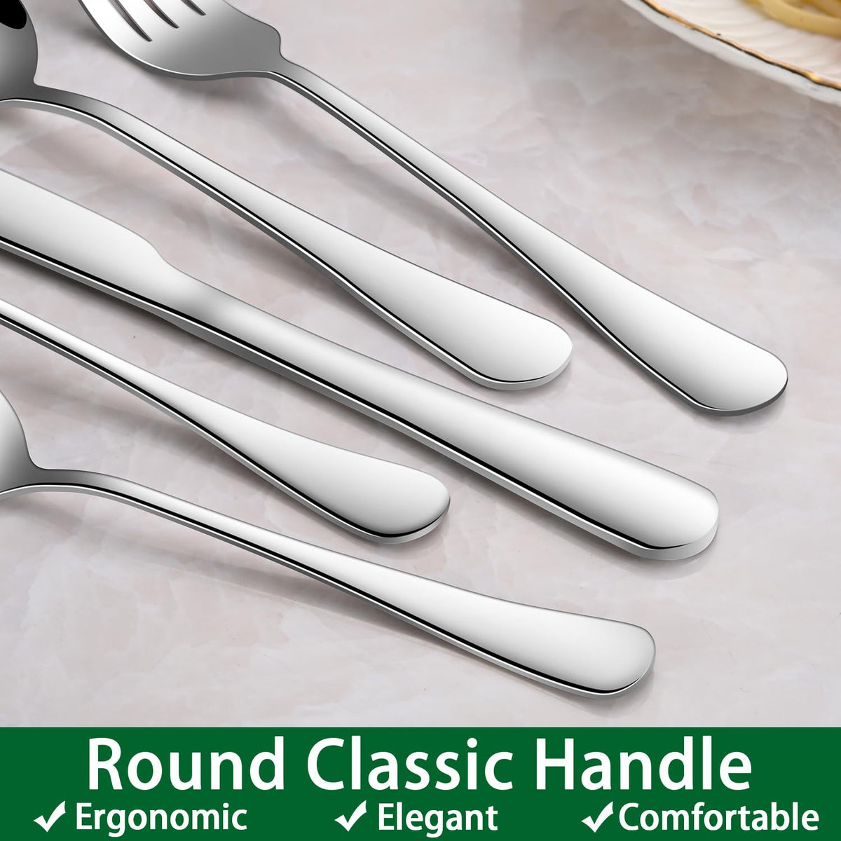 49 Pieces Silverware Sets With Organizer And Steak Knives, Stainless Steel Flatware Sets Service For 8 Person, Tableware Cutlery Sets, Includes Knife Spoon and Forks Sets