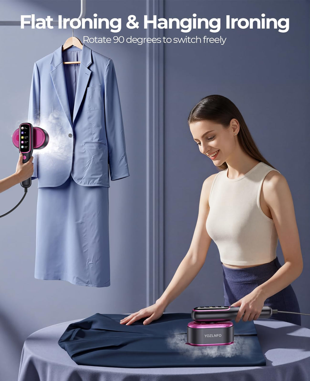 YOZLNFO Travel Steamer for Clothes, Portable Handheld Garment Iron 110V