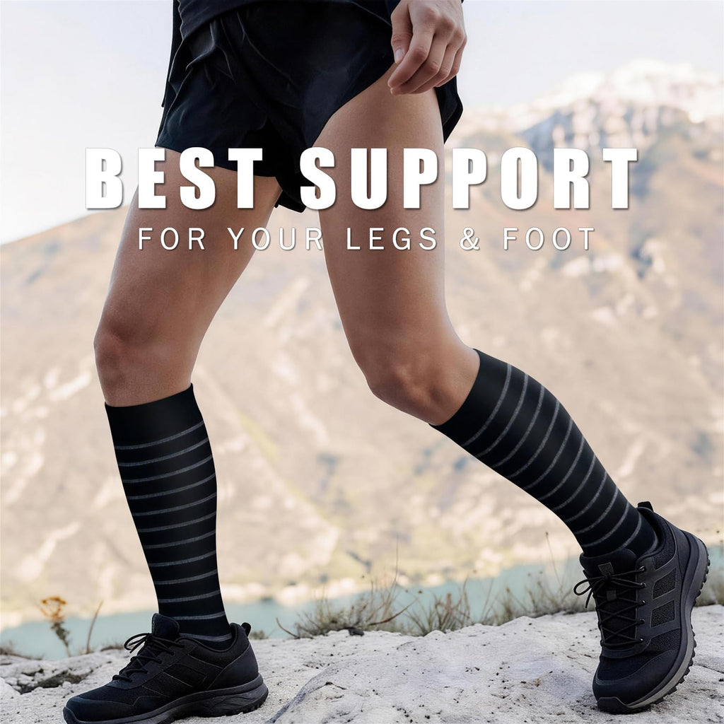 Copper Compression Socks for Women & Men (6 pairs) - Best Support for Nurses, Running, Hiking, Recovery