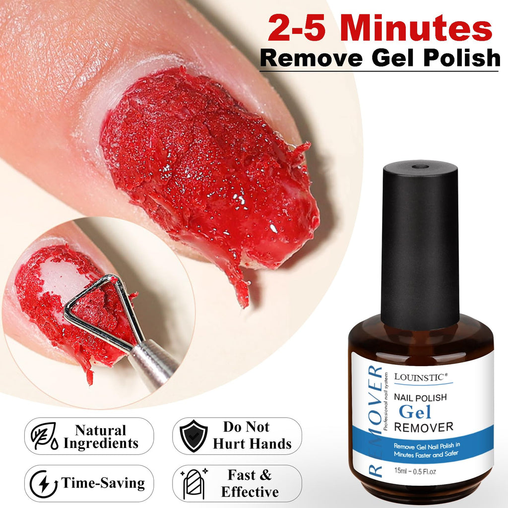 Gel Nail Polish Remover Kit with Cuticle Oil & Latex Tape & Removol Tools