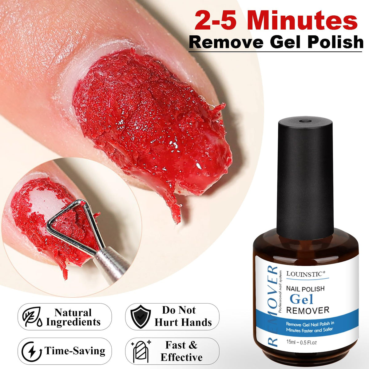 Gel Nail Polish Remover Kit with Cuticle Oil & Latex Tape & Removol Tools