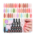 COSCELIA Jelly Gel Nail Polish 22 Colors with 3PCS Base Top Coat Translucent Pastel Nude Pink Green U V Gel Polish Soak Off Nail Gel Kit for Salon Home Nail Art