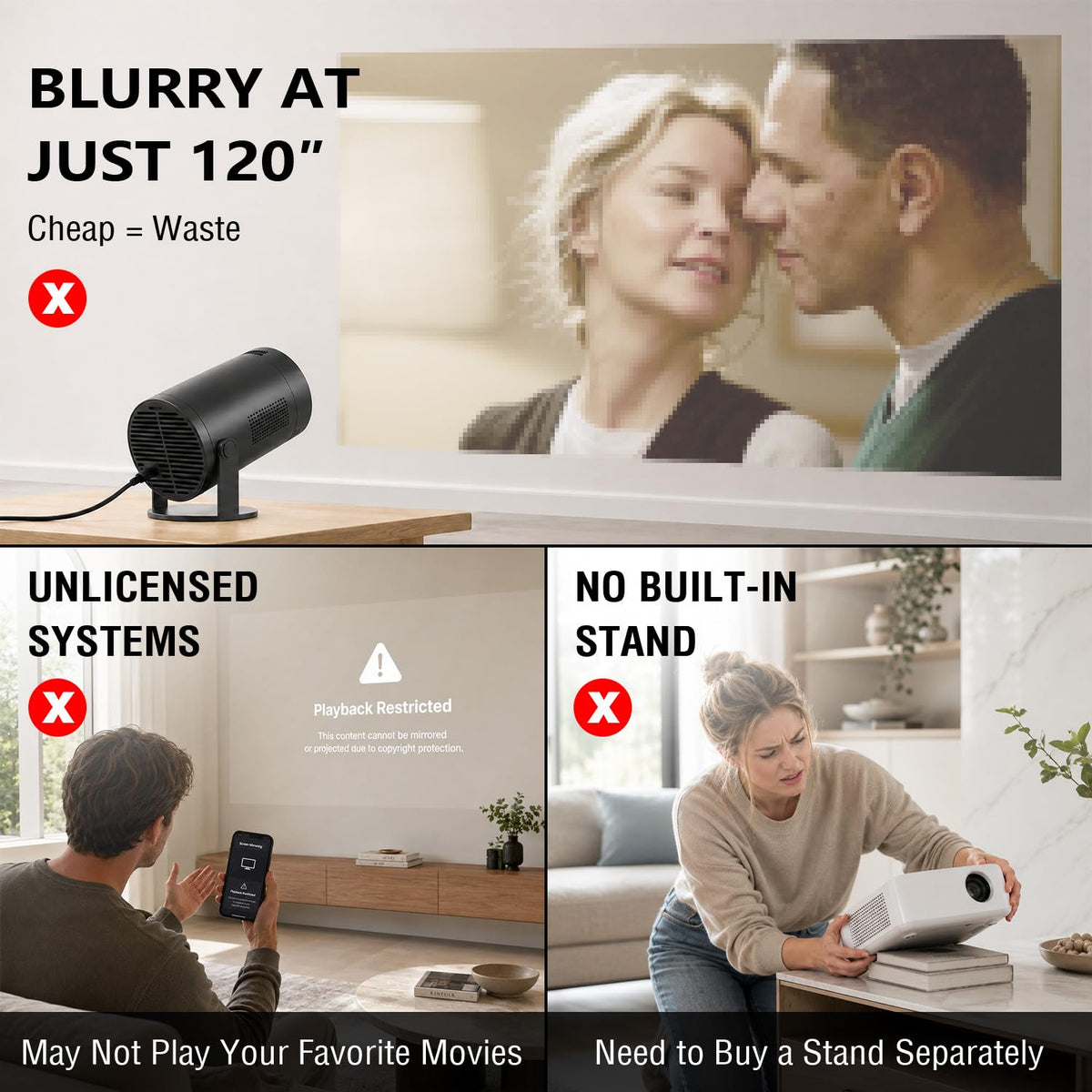 Now with Netflix/1080P-VOPLLS Smart Mini Projector with WiFi and Bluetooth
