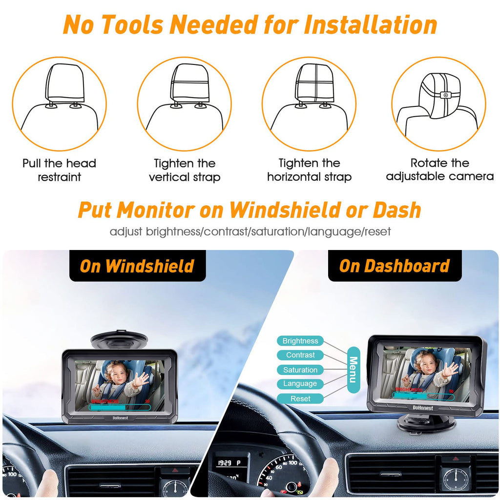 DoHonest Baby Car Camera HD 1080P: Rear Facing Car Baby Monitor Clear Image