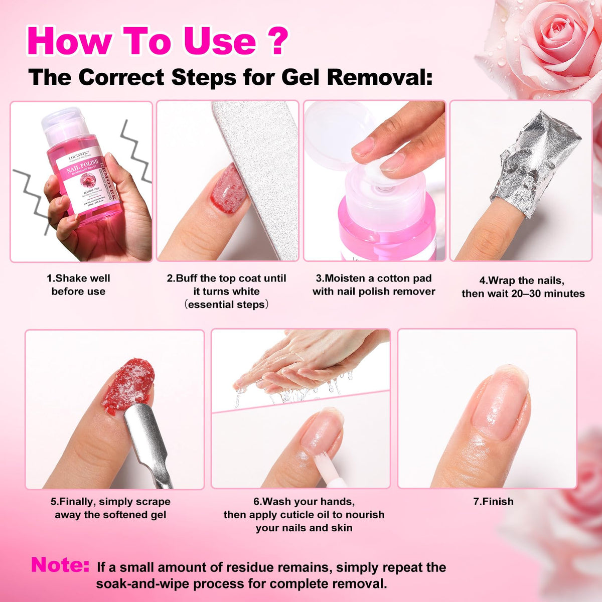Nail Polish Remover: Pump Bottle, Non-Acetone, Quickly Remove Nail Polish