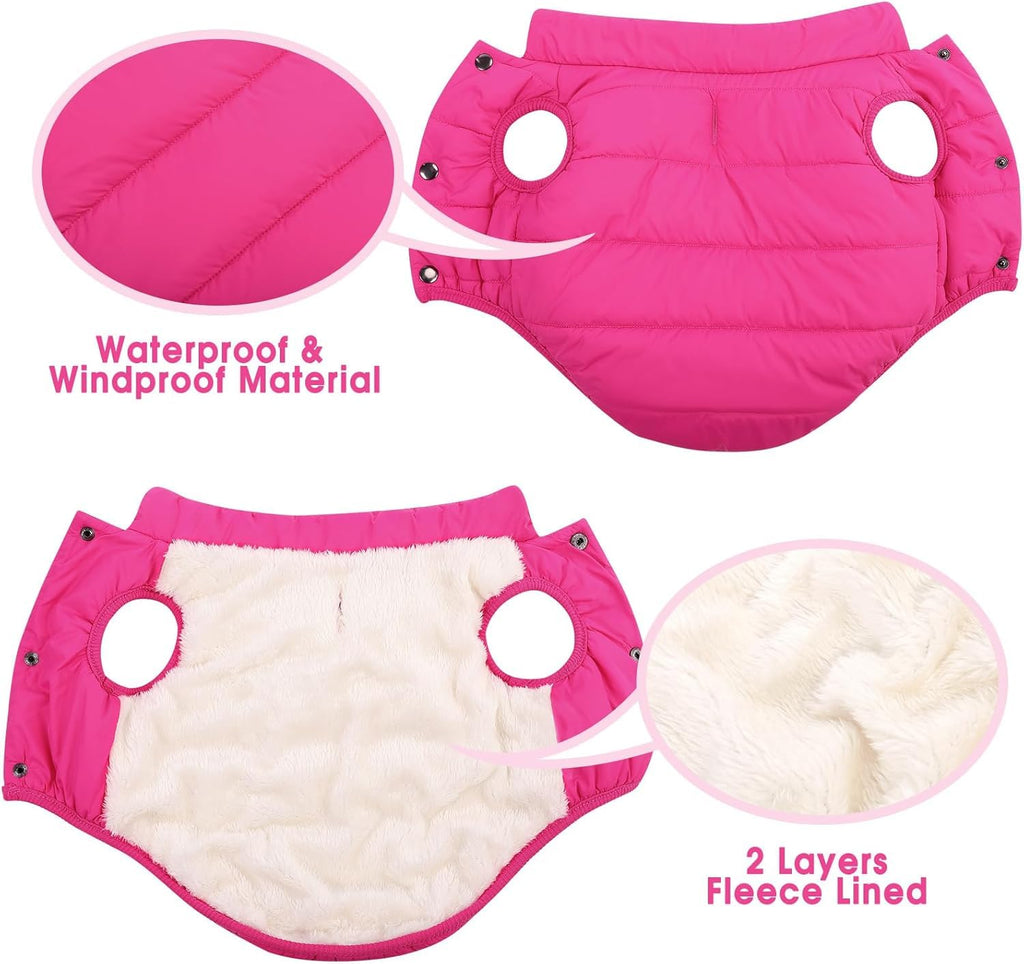 ASENKU Dog Winter Coat Dog Fleece Puffer Jacket for Small Medium Large Dogs