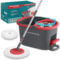 SONGMICS Spin Mop and Bucket Set with Pedal Wringer, 1 Microfiber Pad