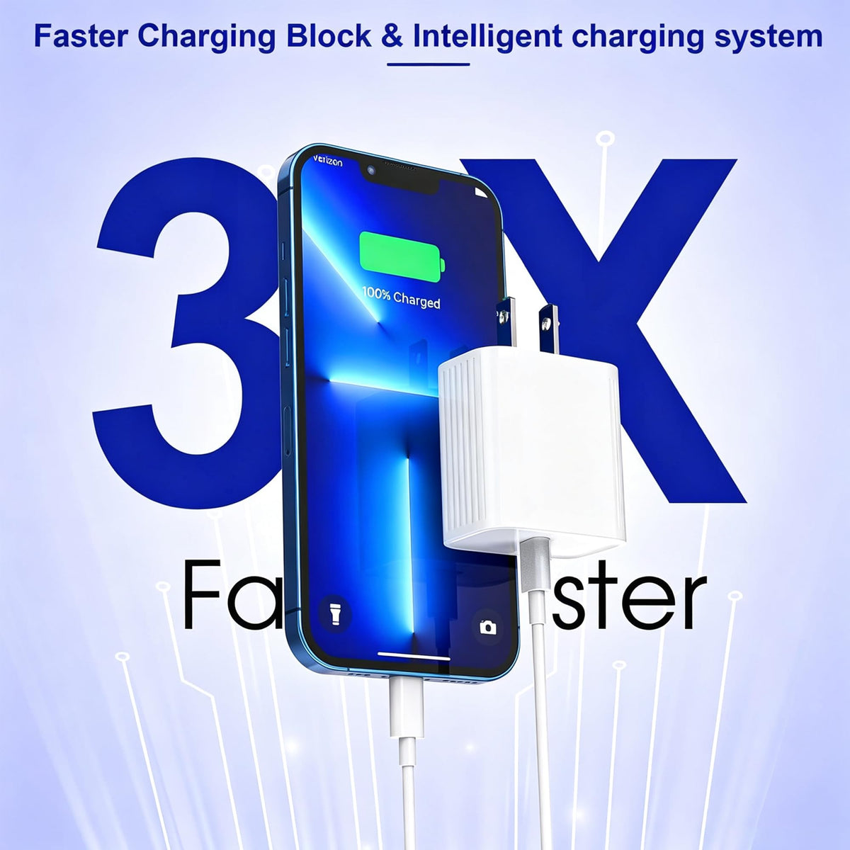 3Pack Extra Long 10FT iPhone Fast Charger,iPhone Charger Fast Charging Quick 10Foot USB C to Lightning Cable Cord Type C Fast Charging Block Wall Charger for iPhone 14/14 Pro/13/12 Mini/11/XS/X/iPad