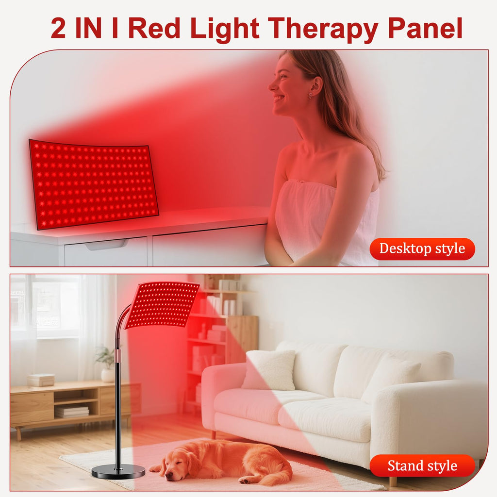 Red Light Therapy for Body Face, Infrared Light Therapy Lamp with Adjustable Stand, 660nm and 850nm Near Infrared LED Lights Panel, Red Infrared Lamp for Full Body