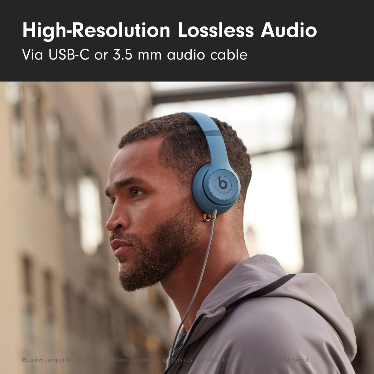 Beats Solo 4 - Wireless On-Ear Bluetooth Headphones, Up to 50-Hour Battery Life, Ultra-Lightweight Comfort, Powerful and Balanced Sound, Apple & Android Compatible - Slate Blue