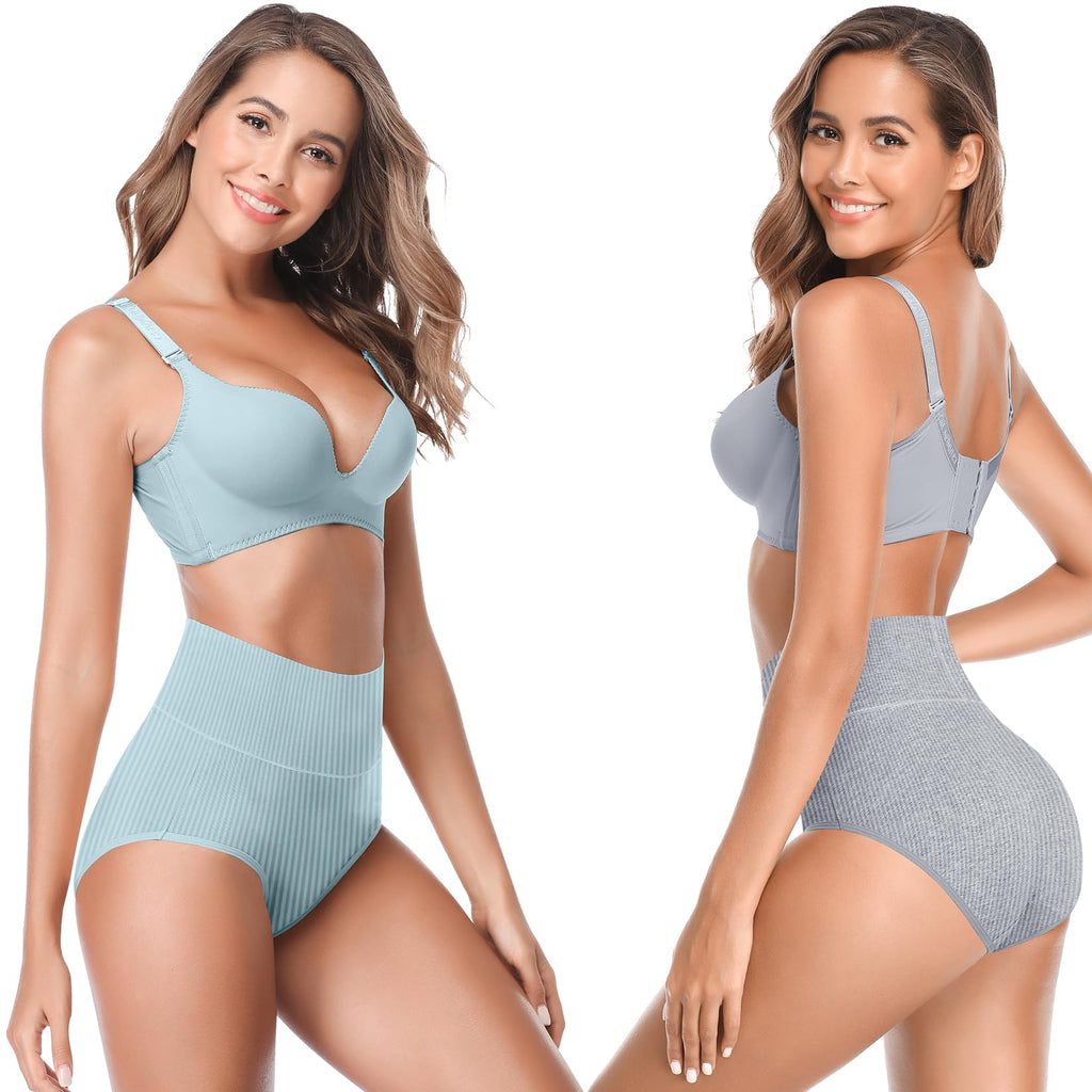 JojoQueen Underwear for Women Women's Soft Cotton Underwear Panties Ladies Cotton High Waist Comfortable Hipster Briefs Underwear Women Light colors