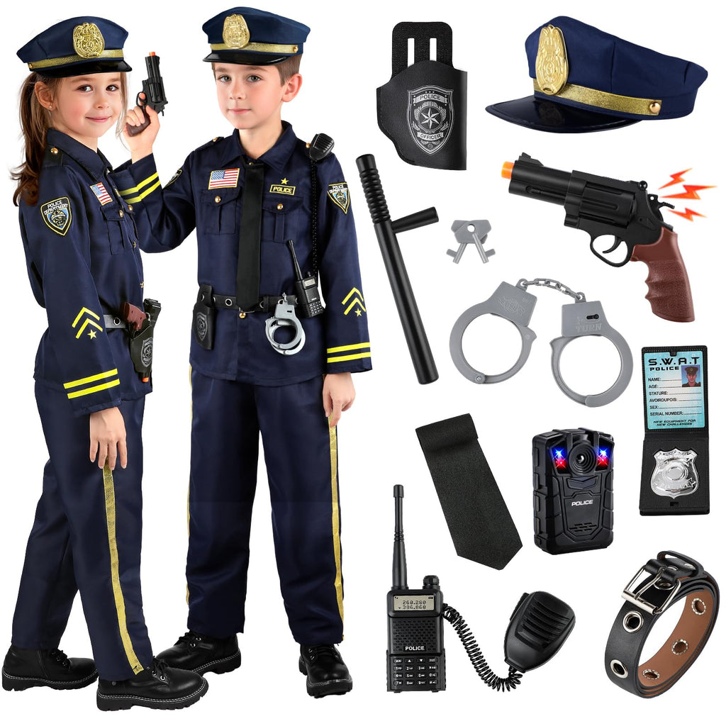 GIFTINBOX Police Costume for Kids, Kids Police Officer Costume Boys Girls