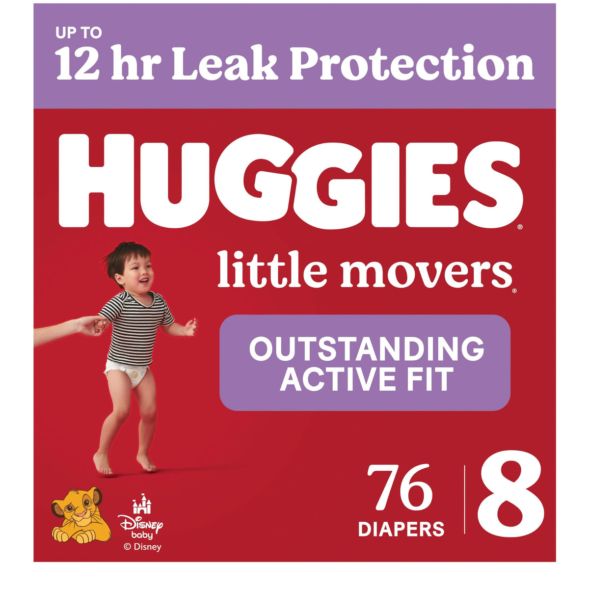 Huggies Little Movers Diapers Size 8, 76 Count (2 Packs of 38)