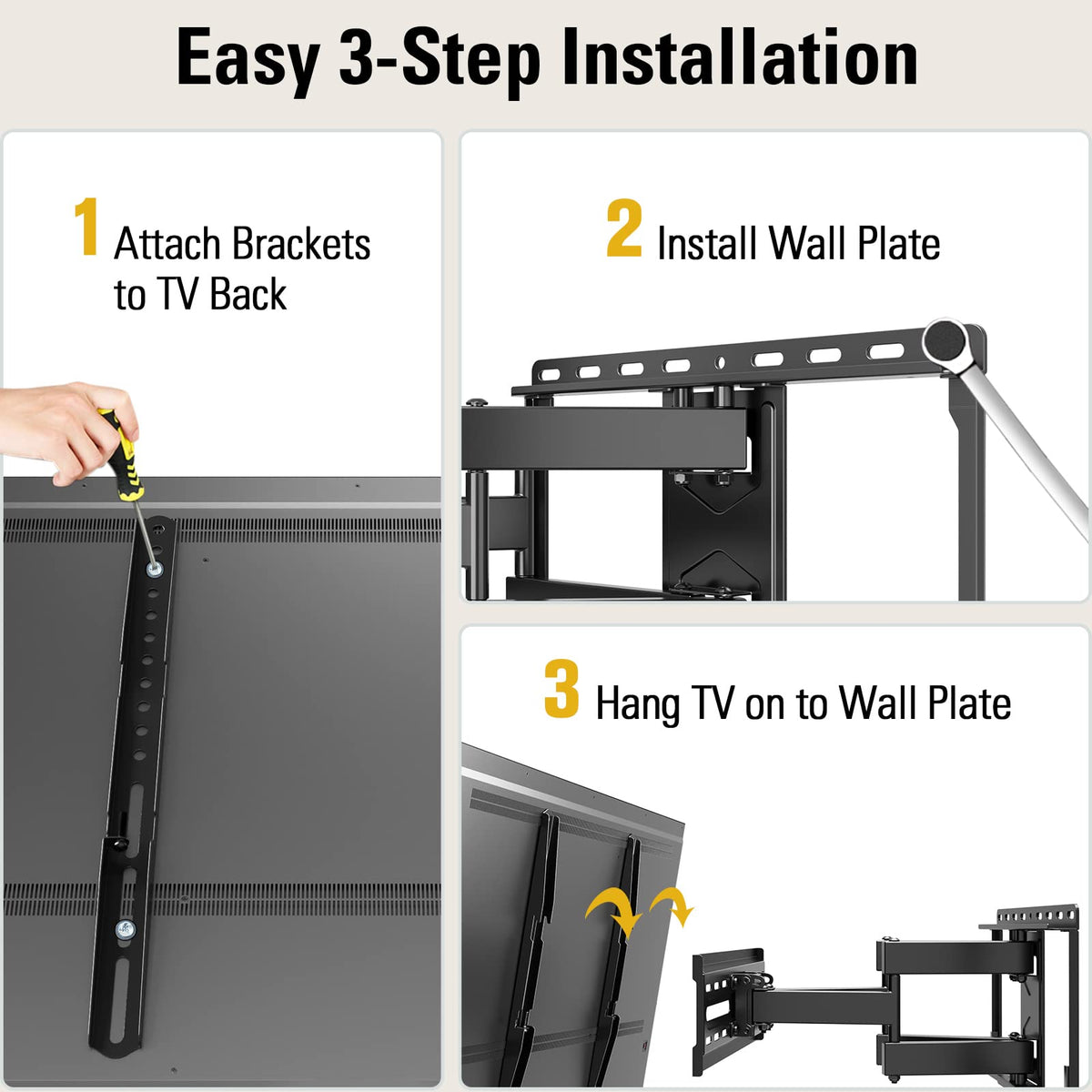 Mounting Dream Full Motion TV Wall Mount for 32-70 Inch TVs up to 110lbs