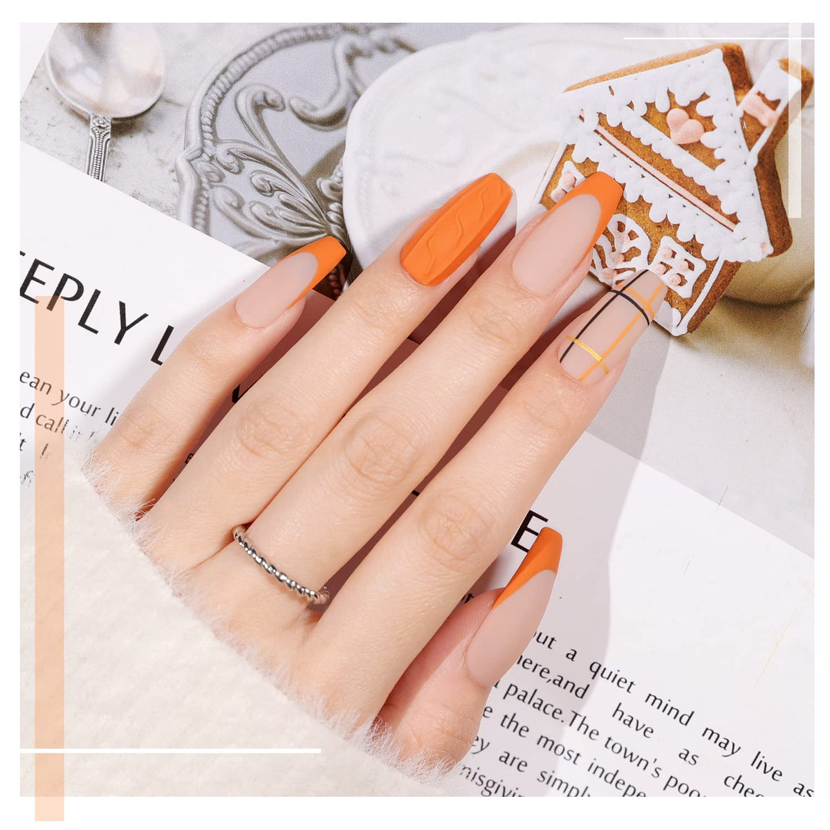GAOY 23 Pcs Fall Gel Nail Polish Set, 20 Brown Red Green Glitter Colors