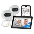Simsky Baby Monitor with 2 Cameras, 7" Touch Screen, 4MP Split Screen