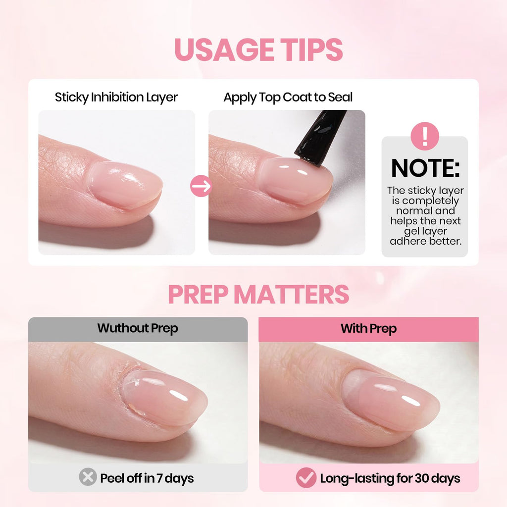 Beetles Builder Gel for Nails, 3 Colors 9 in 1 Clear Nude Pink Hard Gel