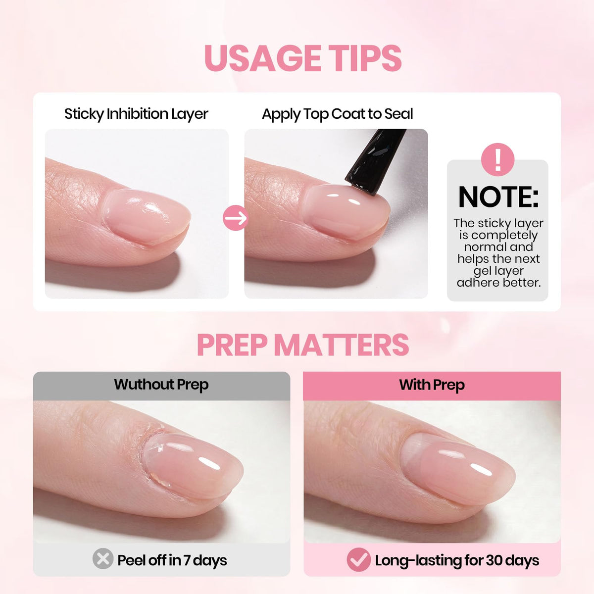 Beetles Builder Gel for Nails, 3 Colors 9 in 1 Clear Nude Pink Hard Gel