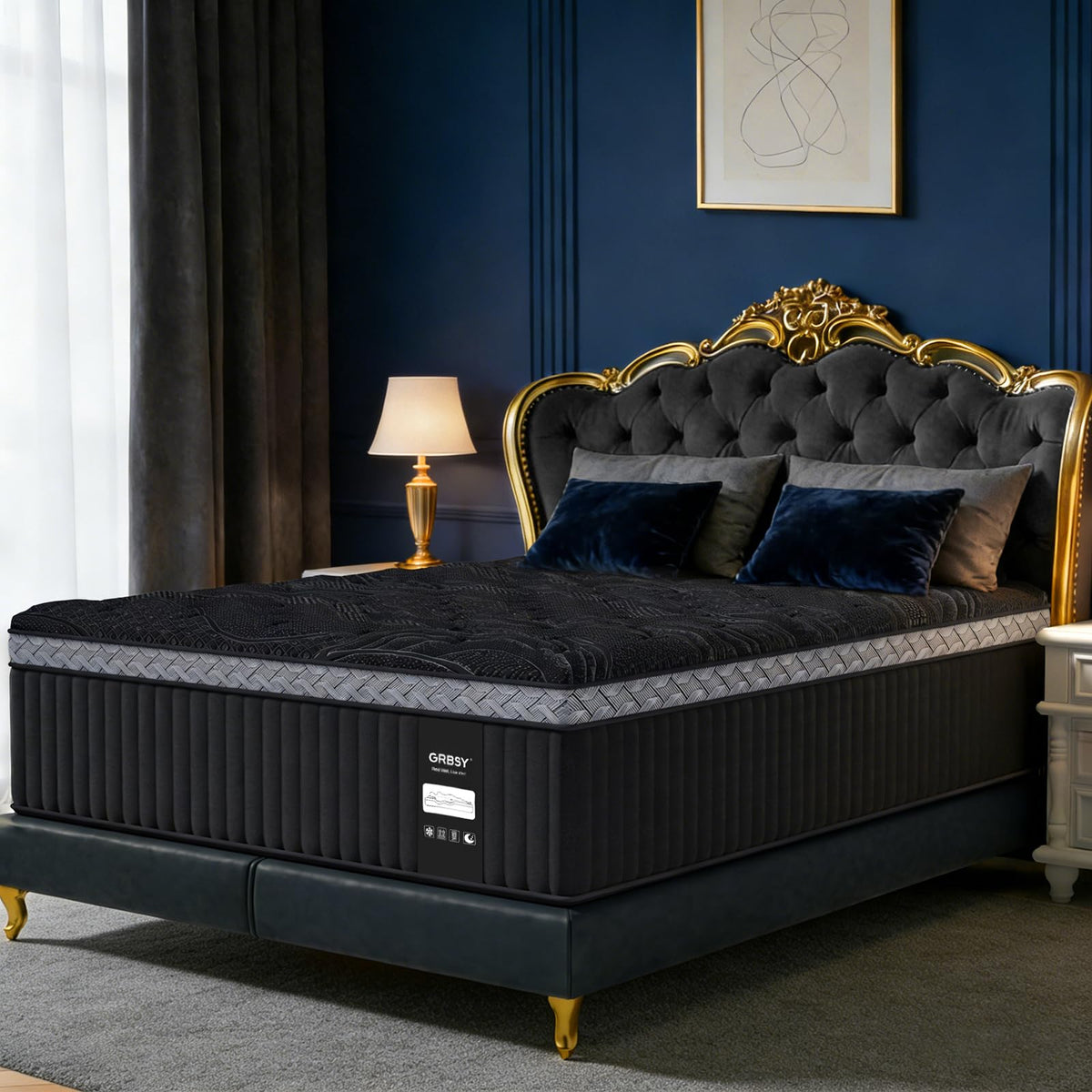 16 Inch King Size Mattress, Upgraded Luxury Hybrid King Mattress In A Box with 7-Zone Support for Cool Night & Pressure Relief, Motion Isolation, Designed in the USA, 365-Night Trial, Medium Firm