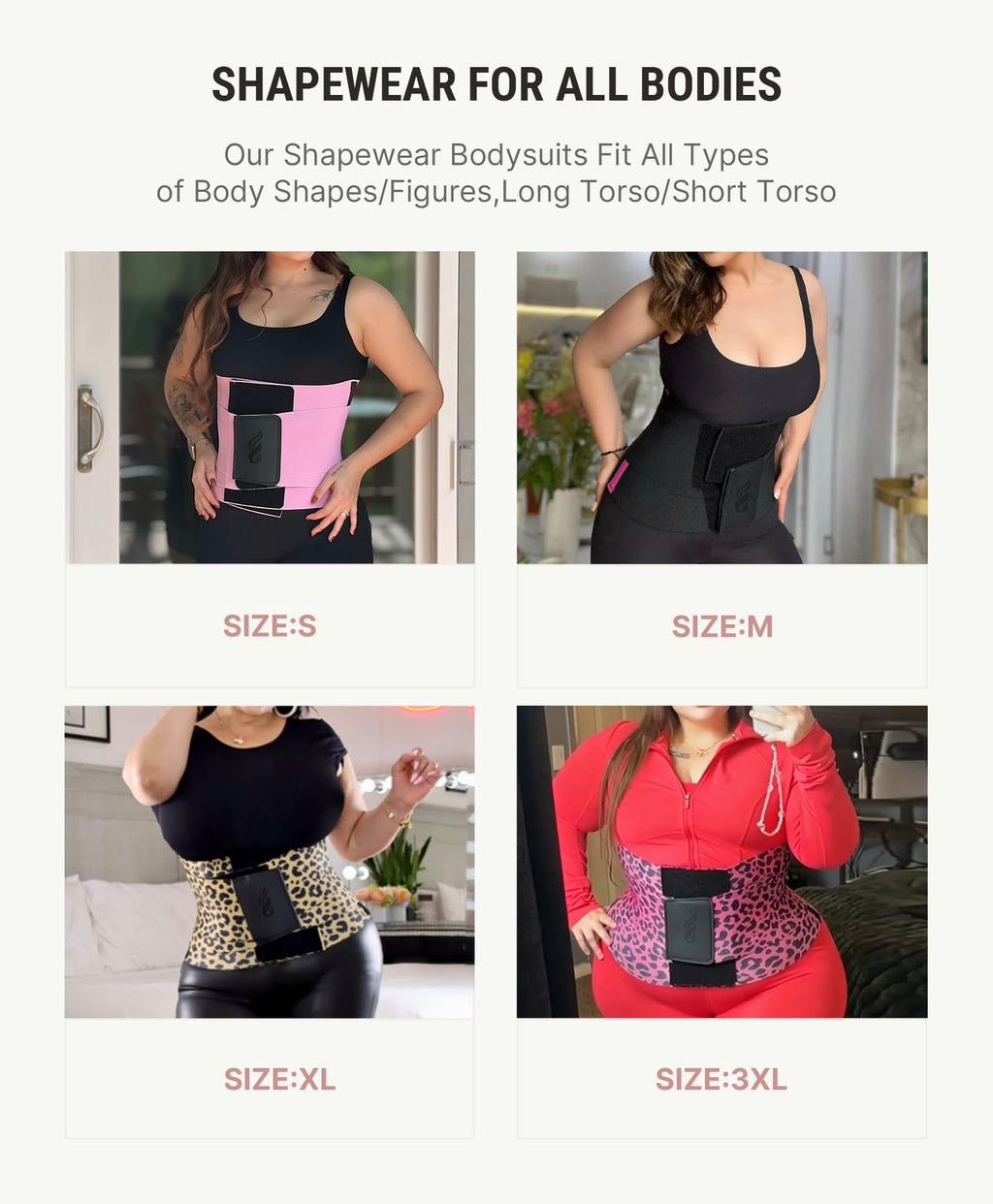 FeelinGirl Corset Workout Waist Trainer Trimmer Perspiring Rose Leopard M