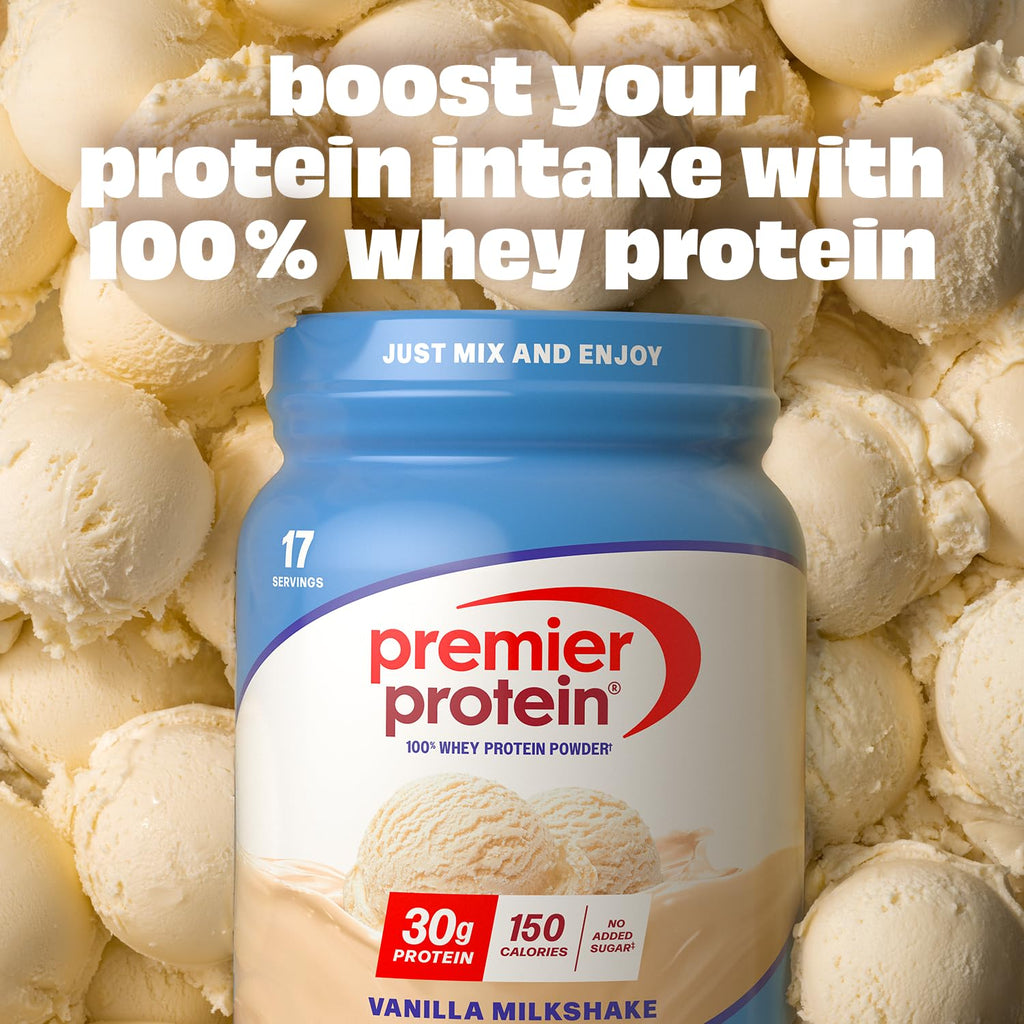 Premier Protein 30g High Protein Powder, 100% Whey, Vanilla, 17 Servings
