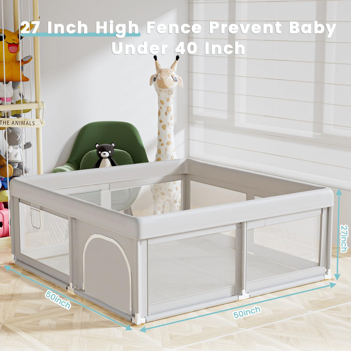 Hiaksedt Baby Playpen 50x50 Inch, Play Pens for Babies and Toddlers