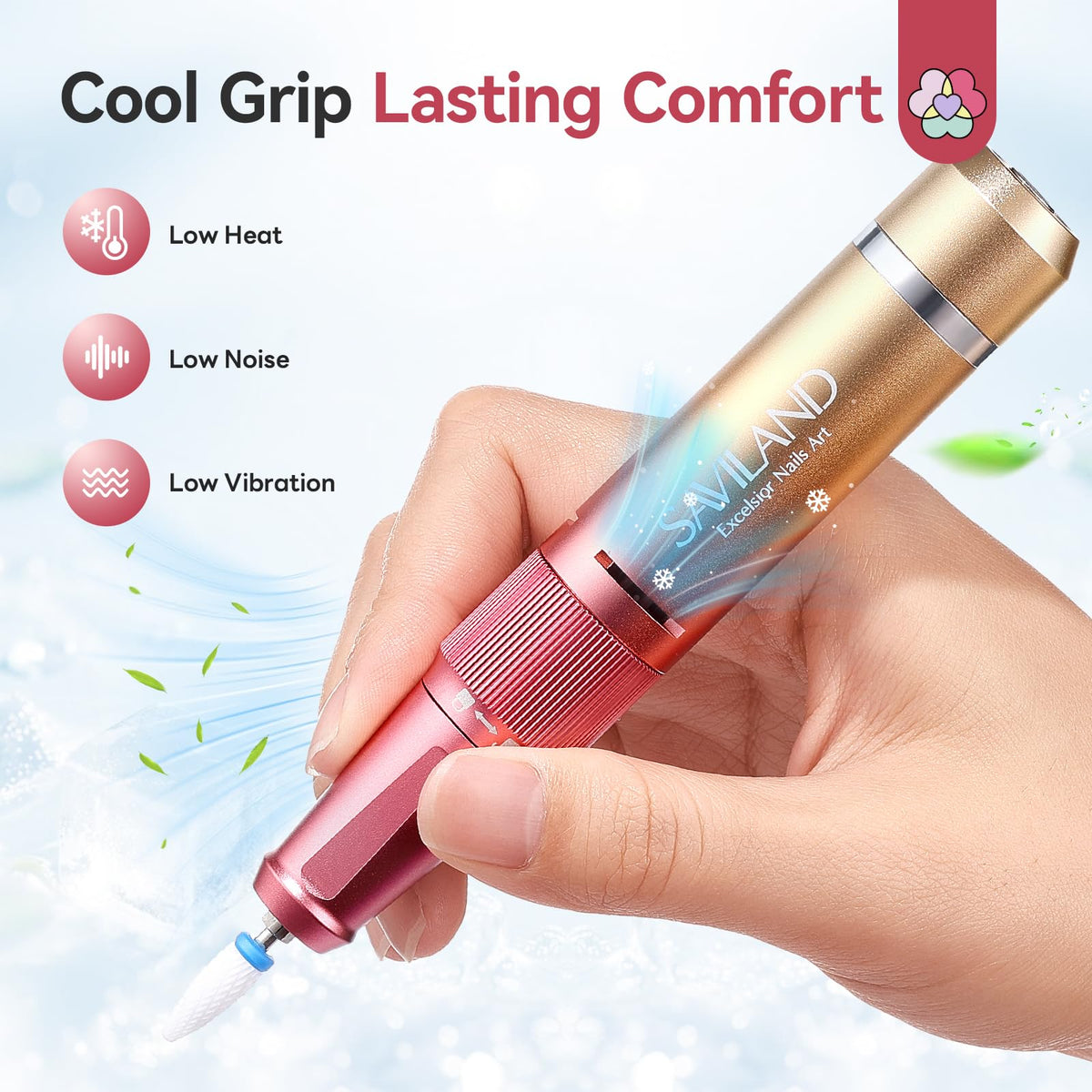 SAVILAND Electric Nail Drill 30S Fast Removal 40000RPM for Acrylic Nails