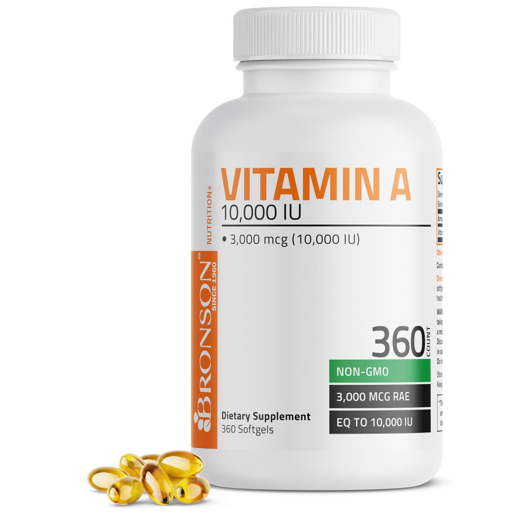 Bronson Vitamin A 10,000 IU Healthy Vision and Immune Support, 360 Softgels