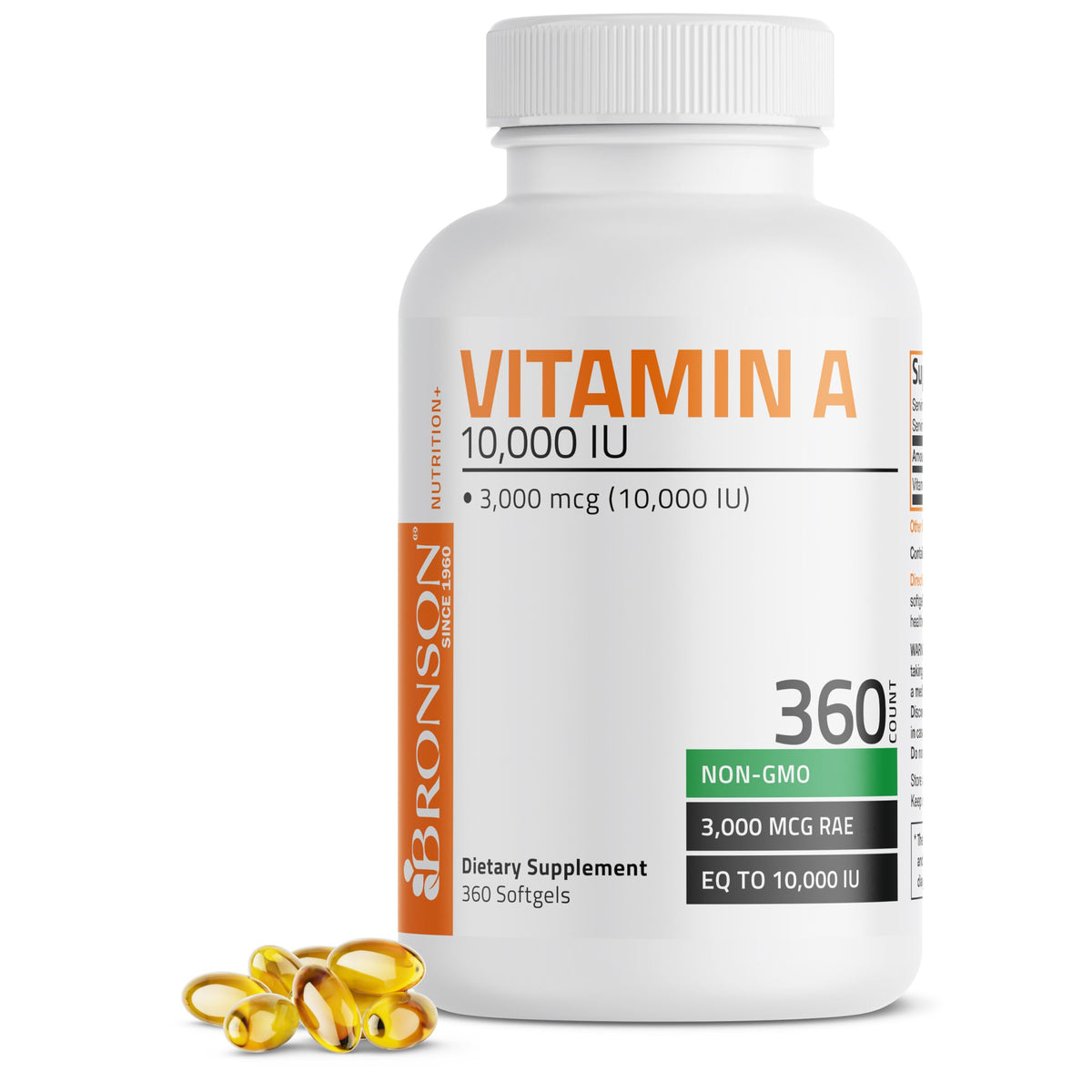 Bronson Vitamin A 10,000 IU Healthy Vision and Immune Support, 360 Softgels