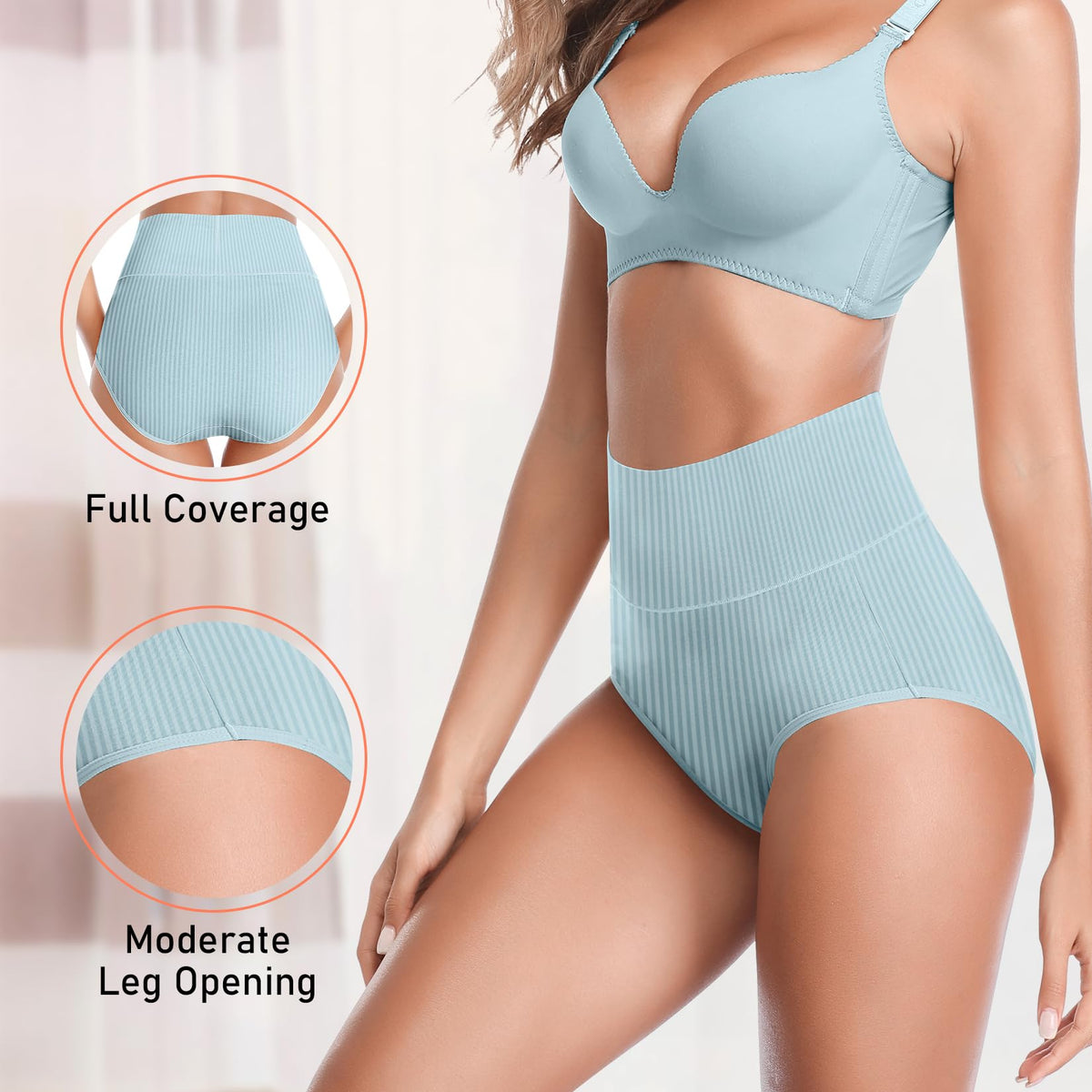 JojoQueen Underwear for Women Women's Soft Cotton Underwear Panties Ladies Cotton High Waist Comfortable Hipster Briefs Underwear Women Light colors